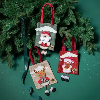 Мультяшный Праздничный орнамент с ручкой, Рождественское украшение, Реквизит, Сумка для Рождественских подарков, Подарочная сумка, Сумка-тоут, сумки для конфет