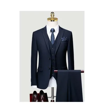 Сшитое на заказ Свадебное платье Жениха, Блейзер, брюки, деловые классические брюки высокого класса SA07-95999