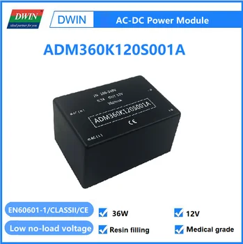 DWIN AC/DC 12 В 36 Вт Низкое энергопотребление, Широкое Входное напряжение, Высокоинтегрированный Модуль Наполнения медицинской смолой ADM360K120S001A