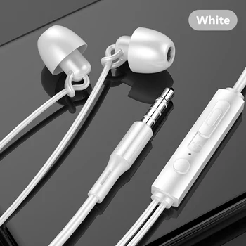 Наушники-вкладыши Проводные противошумящие Ультра-мягкие 3,5 мм Микрофонные Наушники с шумоподавлением для iPhone Sangsung Huawei Xiaomi