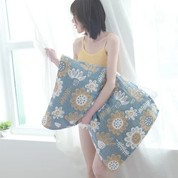Хлопчатобумажная марлевая подушка в японском стиле, полотенце, одна упаковка, толще и больше, Мягкая хлопчатобумажная наволочка для полотенец, приятная для кожи