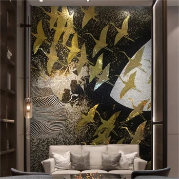 Дизайн настенной росписи из художественной стеклянной мозаики с цветочным узором на заказ для украшения стен