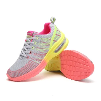 Женские кроссовки для бега, уличные дышащие модные женские кроссовки для бега, кроссовки для фитнеса, красочные женские кроссовки на воздушной подушке