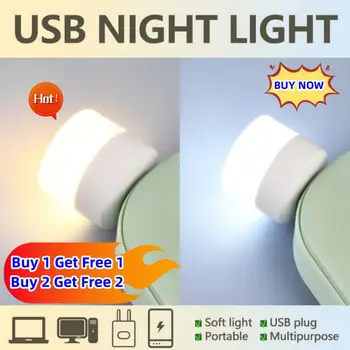 Мини USB Ночник Теплый Белый Защита Для Глаз Лампа Для Чтения Книг USB Штекер Компьютерная Зарядка мобильного питания Светодиодный Ночник