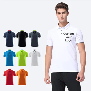 Оптовая продажа высококачественная мужская футболка поло производства 2022-го бренда с логотипом на заказ, Однотонная спортивная футболка поло для гольфа с коротким рукавом