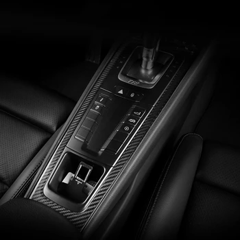 LHD Настоящая Карбоновая Автомобильная Центральная Консоль Рамка Переключения Передач Внутренняя Дверная Панель Отделка Для Porsche 982 718 Boxster Cayman 2016-2018