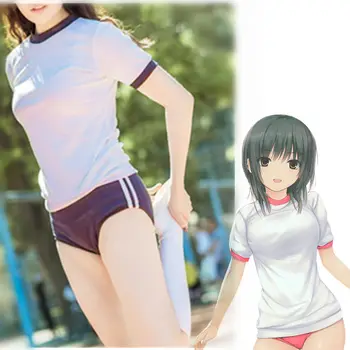 Японская школьная форма, костюм для косплея, спортивная одежда для спортзала, футболка с короткими шортами, полный комплект японской формы, сексуальная девушка из колледжа
