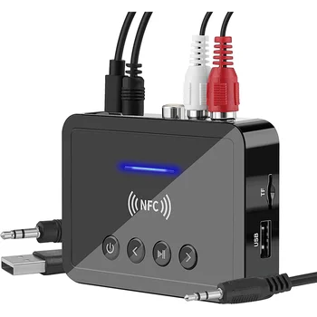 Bluetooth 5.0 Приемник Передатчик FM Стерео AUX 3,5 мм Разъем RCA Беспроводной NFC Bluetooth аудиоадаптер для телевизора ПК Наушников