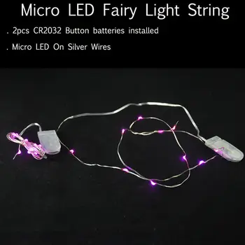 100 шт./лот, ячейка CR2032 с батарейным питанием, 20 светодиодных рождественских гирлянд из микро риса, гирлянда из серебряной проволоки, Микро-светодиодный Звездный светильник для декора