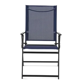 Опоры Greyson Square, Набор из 2 складных стульев для патио, мебель для патио в темно-синем цвете