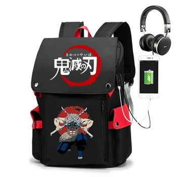 аниме-рюкзак demon slayer Hashibira Inosuke, школьный рюкзак с мультяшным принтом, уличная дорожная сумка, молодежная сумка для компьютера