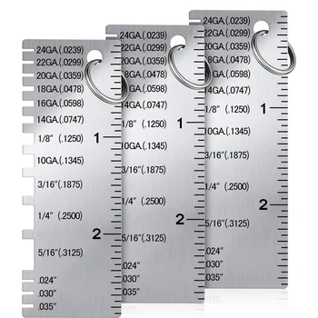 Измеритель толщины листа 3 упаковки Измеритель размера проволоки из нержавеющей стали Инструмент для проверки Сварочного инструмента Аксессуары