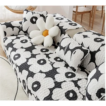 Универсальный чехол для диванного полотенца, черно-белый цветок Хепберн, диванная подушка, Черный эскиз, усовершенствованный цветок, четыре сезона