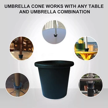 Заглушка для зонтика для патио с отверстием от 2 до 2,5 дюймов, Силиконовый Стабилизатор зонтика для бассейна, Открытый зонт С Конусообразным клином