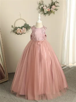 Mvozein/ Фатиновое пышное платье с цветочным рисунком для девочек, платье для свадебной вечеринки для девочек, Милые платья для девочек для очень элегантной вечеринки