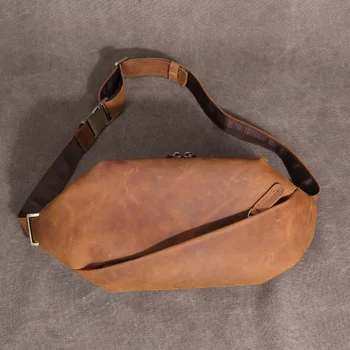 Новые мужские нагрудные сумки из натуральной кожи для верховой езды, диагональная сумка-мессенджер через плечо, многофункциональная дорожная сумка для мобильного телефона в стиле ретро