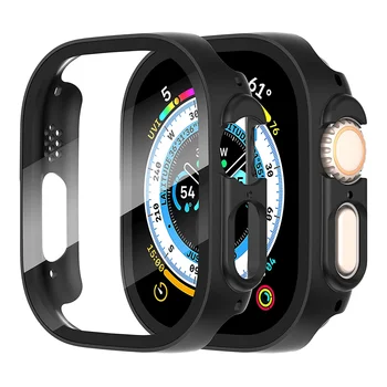 Для Apple Watch Case Ultra 49 мм, аксессуары для часов, универсальный бампер для ПК, защитная пленка для экрана, закаленное стекло, чехол iwatch Ultra