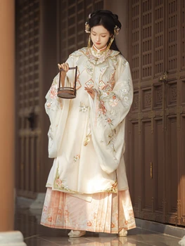 2023 Hanfu/ Женская одежда со стоячим воротником и весенним принтом, Весенне-летняя Женская одежда для сцены, китайское платье hanfu women