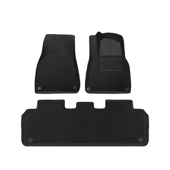 Автомобильные Всепогодные Напольные покрытия на заказ Полный Комплект Включает Автомобильные Коврики 1-го и 2-го ряда TPE Черного цвета для Telsa Model Y 5 Seat
