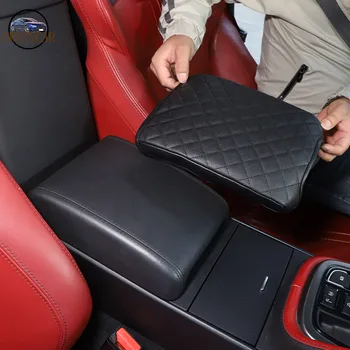 Для Jaguar F-TYPE 2013-2022 кожа/ткань Черный автомобильный центральный подлокотник коробка защитный чехол Автомобильные аксессуары для интерьера