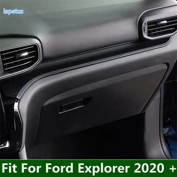 Приборная панель, Второй пилот, Центральное управление, декоративная полоса, накладка на панель, подходит для Ford Explorer 2020 - 2022, Аксессуары из углеродного волокна LHD