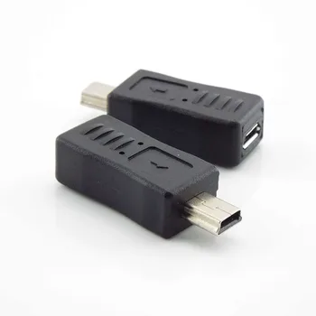 Портативный Разъем Micro USB для подключения к Mini USB-разъему, Разъем адаптера, Зарядное устройство, Конвертер, Черный адаптер q1