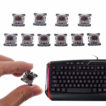 10 шт. 3-контактных клавишных колпачка, коричневый механический переключатель клавиатуры для переключателей Cherry MX, комплект для замены клавиатуры, высокое качество