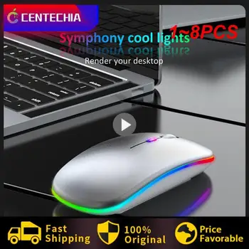 1 ~ 8 шт. Беспроводная мышь для компьютера, ПК, ноутбука, планшета iPad с RGB подсветкой, мыши, Эргономичная перезаряжаемая USB-мышь