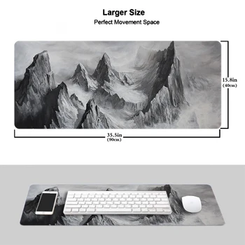 Коврик для мыши для ноутбука Snow Mountain, игровой коврик для мыши, противоскользящий натуральный каучук с фиксирующим краем, коврик для игровой мыши