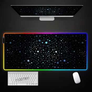 RGB Игровой Коврик для мыши Universe и Звездные Коврики для мыши LED Большие Геймерские Коврики Для Мыши XXL Накладки для Клавиатуры Светящийся Настольный Коврик Для Мыши С подсветкой