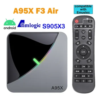 A95X F3 Air tv box Android 9,0 Amlogic S905X3 Умный дом RGB Свет 4 ГБ 32 ГБ 64 ГБ TVBox Двойной Wifi 4K телеприставка медиаплеер