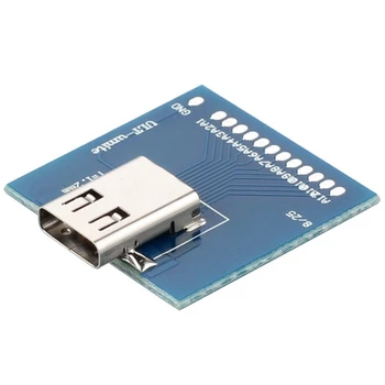 (100 шт./лот) 10 Гбит/с USB-C USB 3.1 Тип C Тип C Женский Паяльный кабель Тестовая розетка PCBA Плата Адаптер Сварочный Разъем Адаптер
