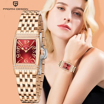 Новый ДИЗАЙН PAGANI Роскошные кварцевые женские часы Сапфир из нержавеющей стали Элегантный подарок для женщин для дайвинга Розовое золото Relogio Feminino