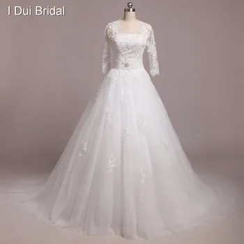 Кружевное болеро с настоящими фото Свадебных платьев на заказ Высокого качества с аппликацией