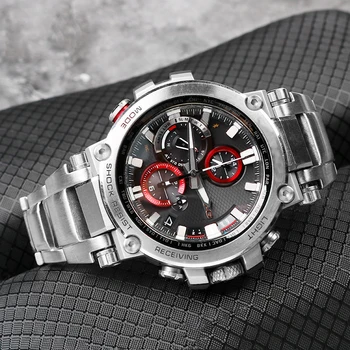 Ремешок для часов из нержавеющей стали для модификации Casio MTG-B1000 серии Металлический Мужской Деловой ремешок Для часов Серебристо-черный с инструментами