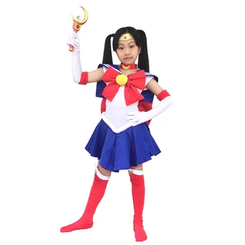 Детский костюм Сейлор Мун для девочек, аниме, платье с коротким рукавом, Костюмы на Хэллоуин Tsukino Usagi