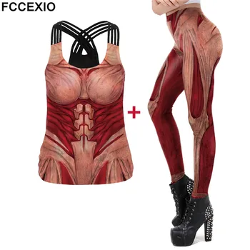 FCCEXIO, Новые вечерние Леггинсы, Женские бесшовные леггинсы для фитнеса, модные брюки для тренировок с 3D принтом 