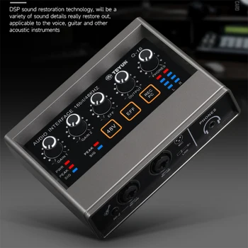 Аудиоинтерфейс TeyunQ16 для записи на компьютер, бесплатный накопитель USB, внешняя звуковая карта для профессионального аудиооборудования Pc, профессиональное видео