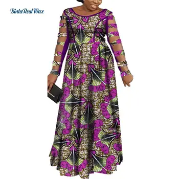 Женское платье, платья с принтом в африканском стиле, женское платье Русалки с длинным открытым рукавом, Вечернее платье Vestido Bazin, африканская одежда WY7565