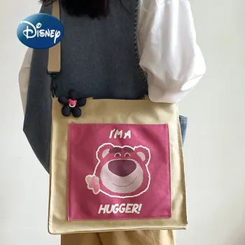 Disney Strawberry Bear 2022, новая холщовая сумка, Мультяшная милая женская сумка, Многофункциональная модная трендовая сумка-тоут