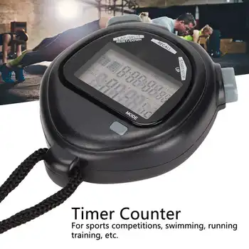 Электронный секундомер, многофункциональный, 2 линии, цифровой спортивный таймер для тренировок по плаванию, бегу