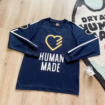 Модная мужская футболка с круглым вырезом и длинным рукавом с принтом в виде герани 23SS HUMAN Love