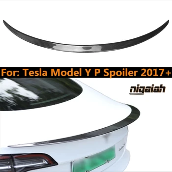 Высококачественный Спойлер из настоящего углеродного волокна P Style для Седана Tesla Model Y 2017-2021