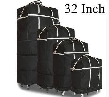 32-дюймовая воздушная клетчатая сумка, Багажная сумка, сумки для зарегистрированного багажа, дорожная сумка-тележка, сумки на колесиках, складные багажные сумки на колесиках