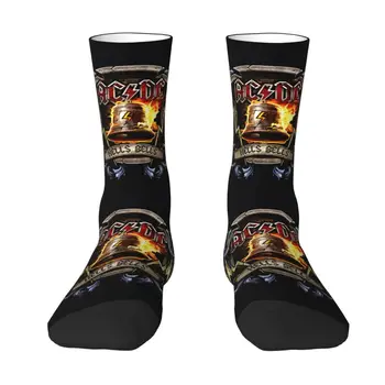 Ретро рок Hells Bells AC DC Мужские носки для экипажа, Унисекс, забавные носки с 3D принтом