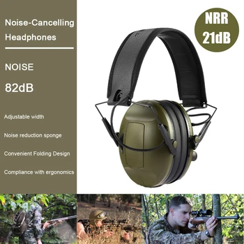 NRR21dB, тактические Охотничьи Электронные наушники для стрельбы, Гарнитура с защитой от шума, звукоусиление, Защита слуха, наушники