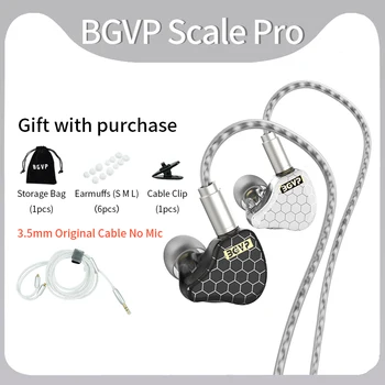 BGVP Scale Pro HIFI Лучшие Проводные Наушники-вкладыши 1DD + 1BA Гибридные Драйверы Басовые Наушники Монитор с Микрофоном Съемный Аудиокабель