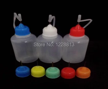 500 шт. пластиковых пустых металлических игольчатых бутылок LDPE 15 мл пластиковая бутылка