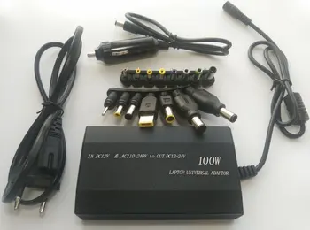 Универсальный многофункциональный адаптер питания для ноутбука мощностью 100 Вт, автомобильное зарядное устройство для ноутбука/мобильного телефона/ноутбука, USB-питание и 15 коннекторов