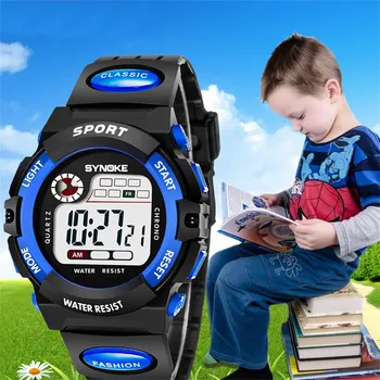Детские часы, Модные Многофункциональные детские электронные цифровые часы, Водонепроницаемые спортивные наручные часы для школьников